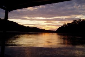 Sunset at the River in Manu National Park